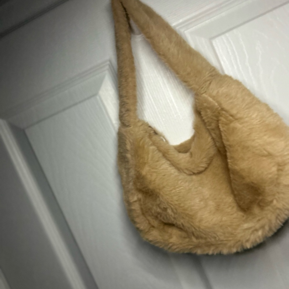 Cozy Tan Faux Fur Shoulder Bag